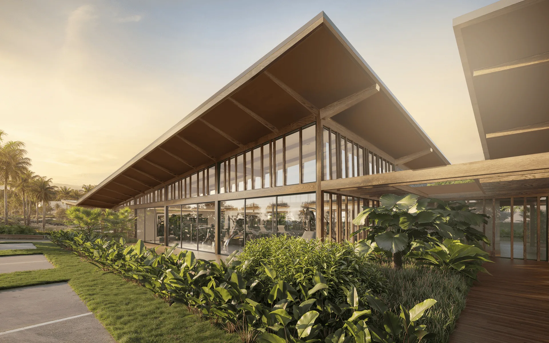 Clube do Artesano Campo Grande ao anoitecer